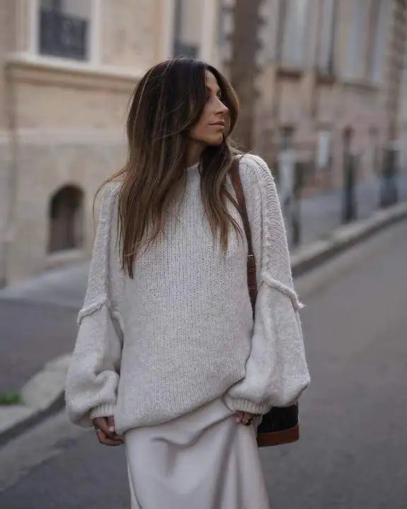 Damen Oversize Strickpullover - Norvielle