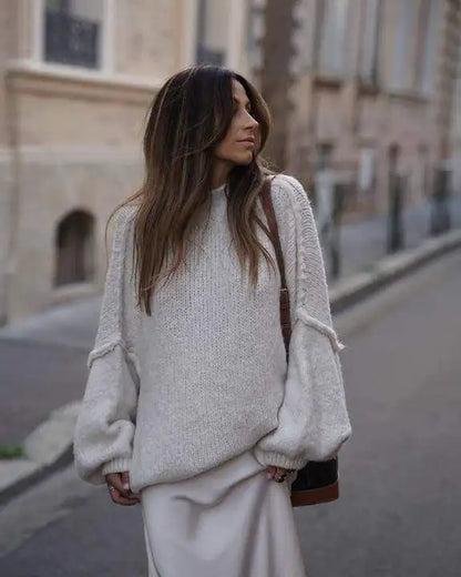 Damen Oversize Strickpullover - Norvielle