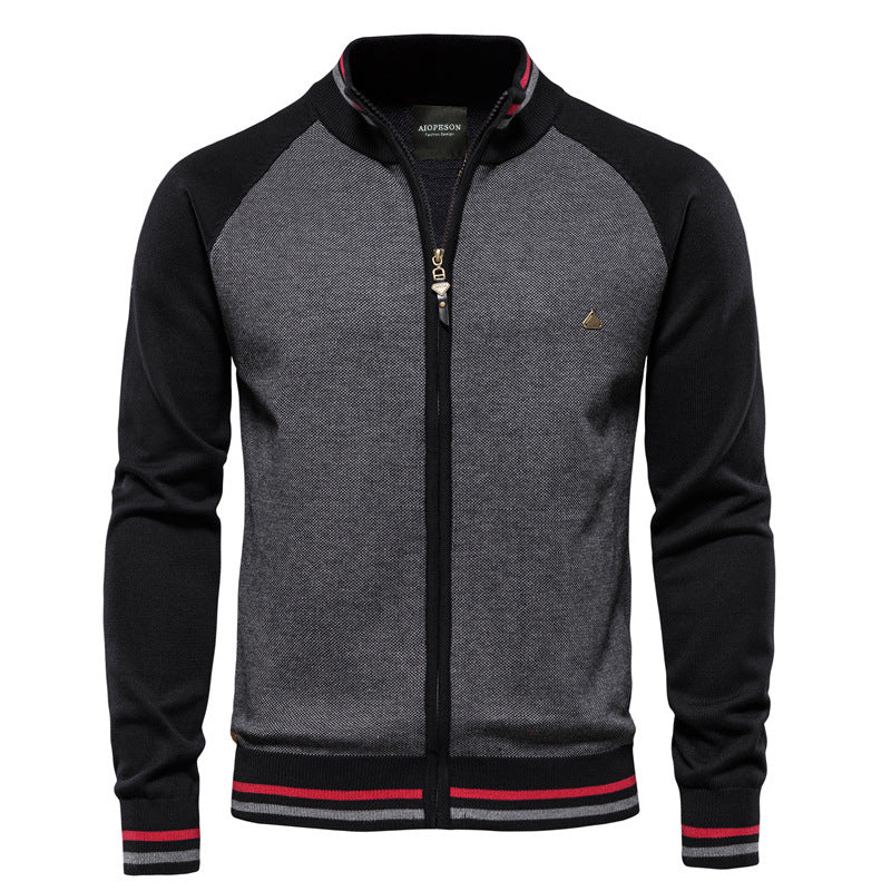 Herren Strickjacke Reißverschluss Bequem Schwarz - Norvielle