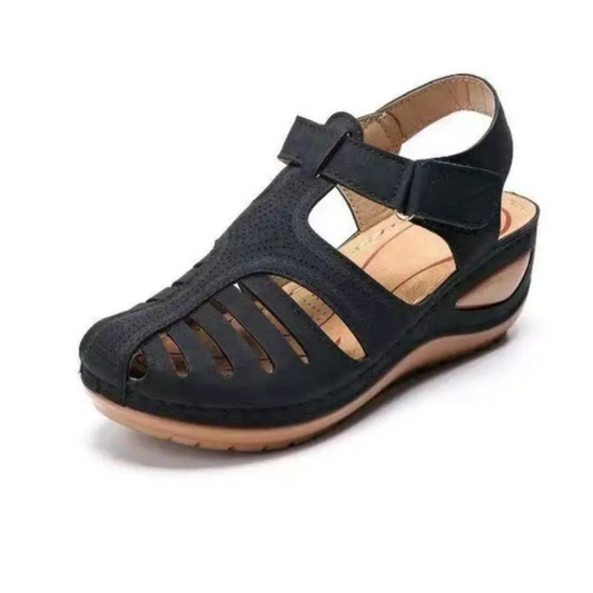 Afina Damen Orthopädische Sandalen Vintage Leder Braun - Norvielle