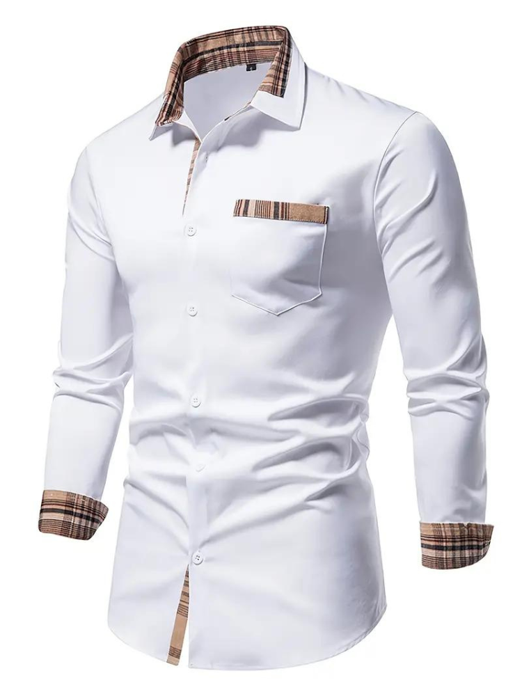 Aidan Kleid Hemd | Herren Langarmhemd mit Revers-Chaps Herrenmode