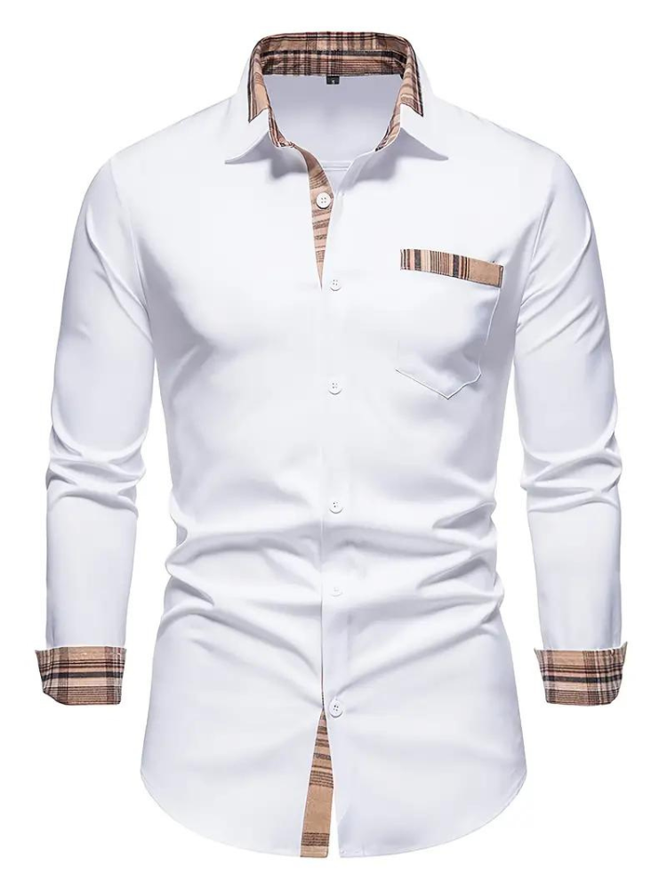 Herren Langarmhemd Aidan mit Revers - Norvielle