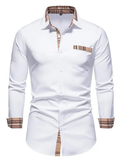 Herren Langarmhemd Aidan mit Revers - Norvielle