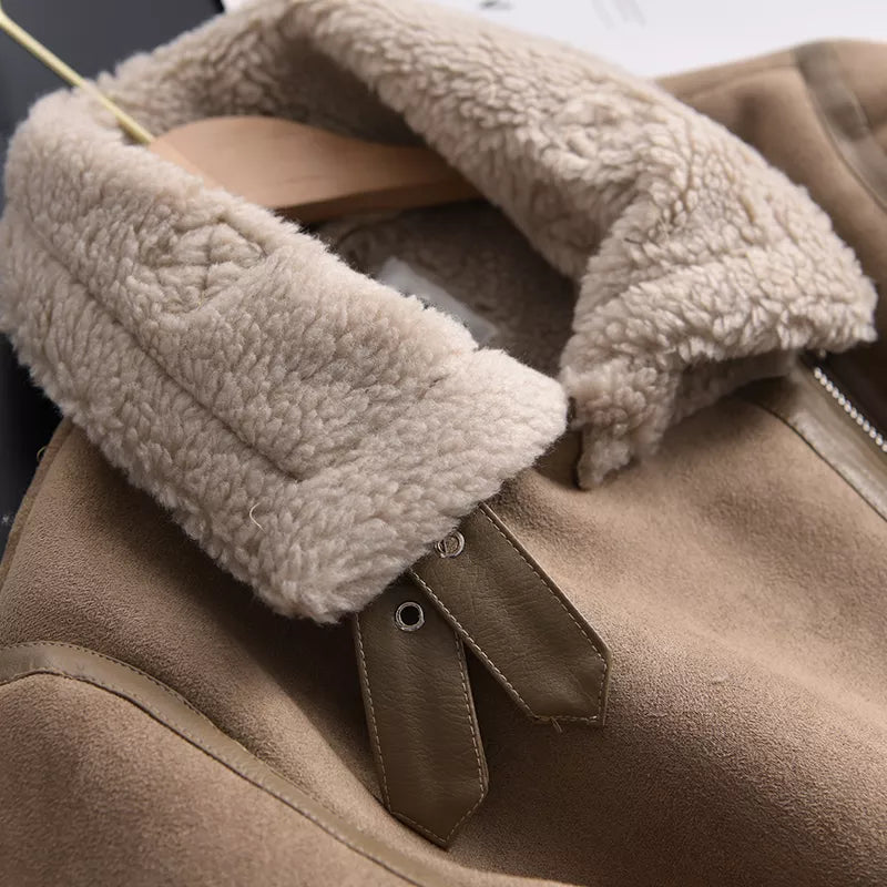 Norvielle Damen Winterjacke Wildleder Elegant