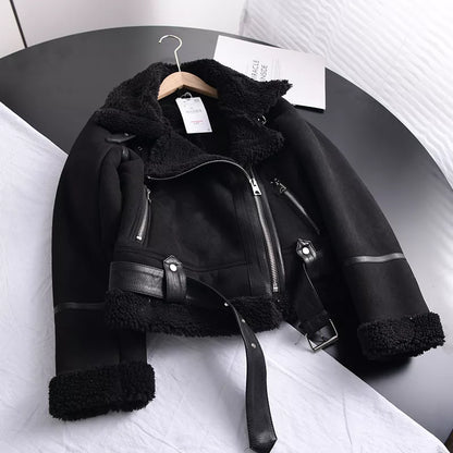 Norvielle Damen Winterjacke Wildleder Elegant
