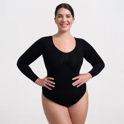 Damen Body Langärmelig Rückenöffnung