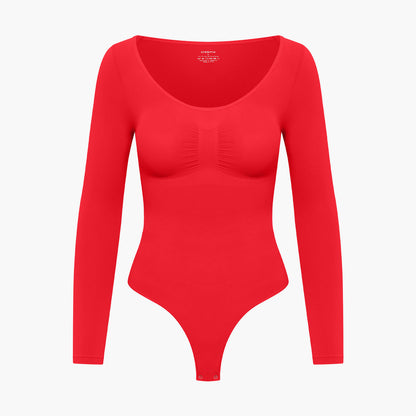 Damen Body Langärmelig Rückenöffnung