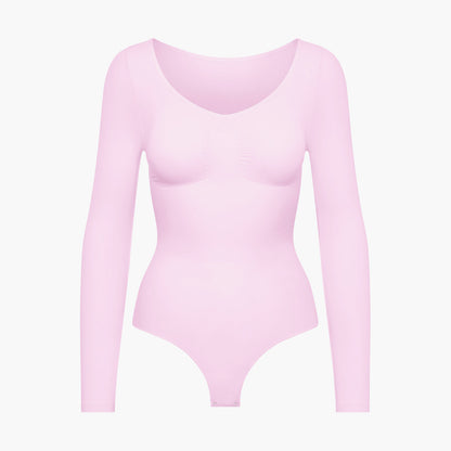 Damen Body Langärmelig Rückenöffnung