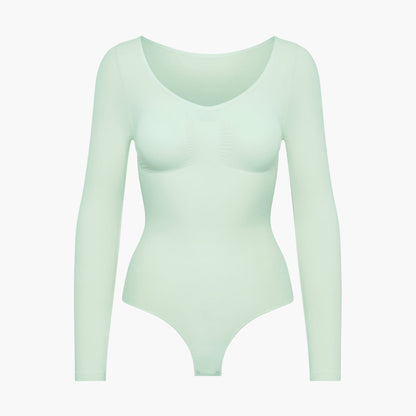Damen Body Langärmelig Rückenöffnung
