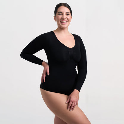Damen Body Langärmelig Rückenöffnung