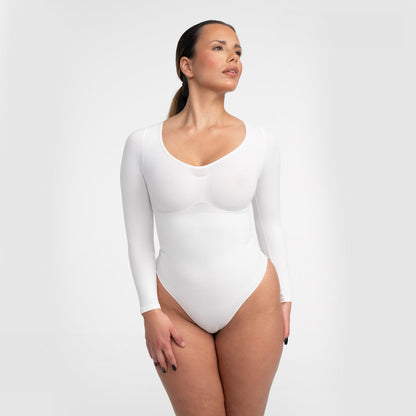 Damen Body Langärmelig Rückenöffnung