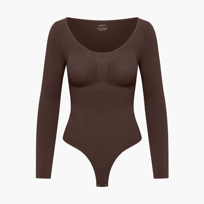 Damen Body Langärmelig Rückenöffnung