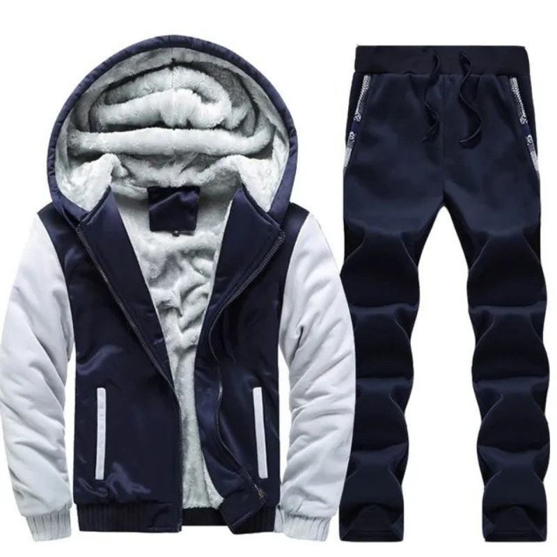 Herren Trainingsanzug Fleece Gefüttert Kapuze