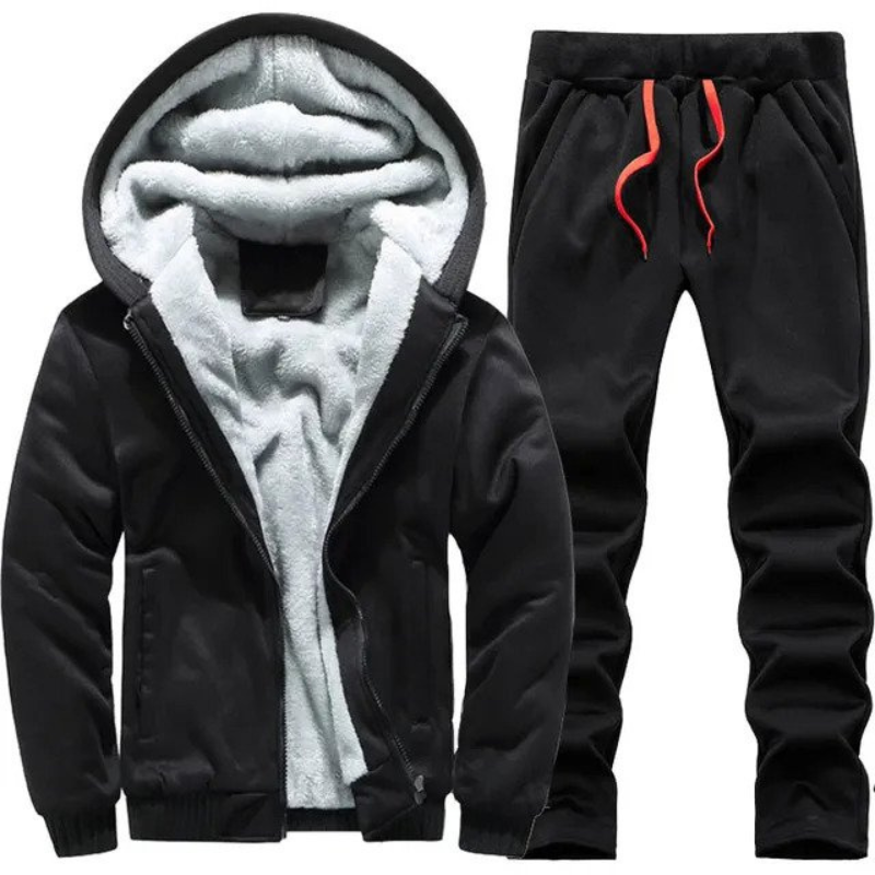 Herren Trainingsanzug Fleece Gefüttert Kapuze