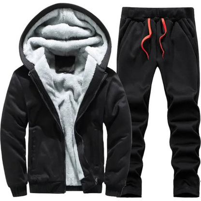 Herren Trainingsanzug Fleece Gefüttert Kapuze