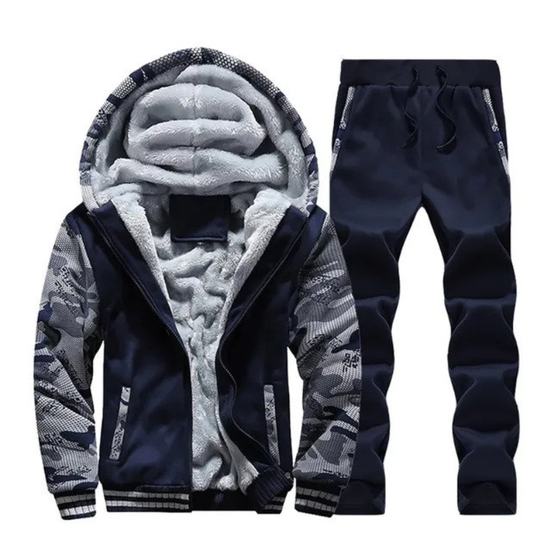 Herren Trainingsanzug Fleece Gefüttert Kapuze