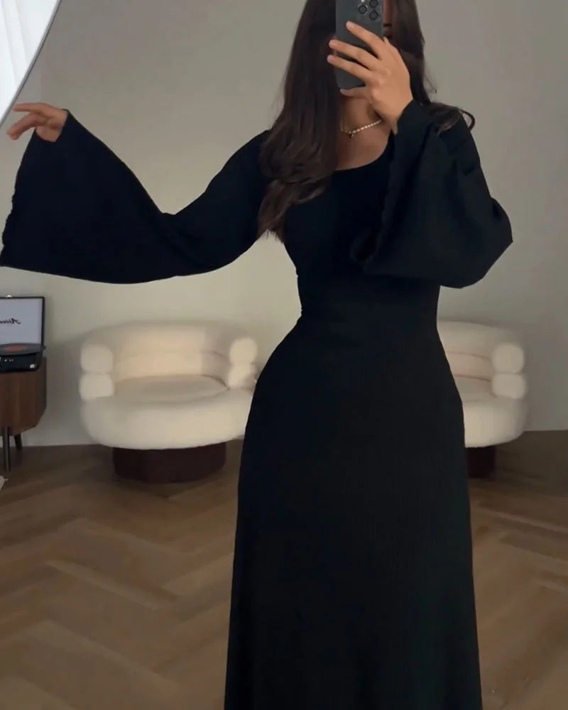Elegantes Damen Halblanges Kleid