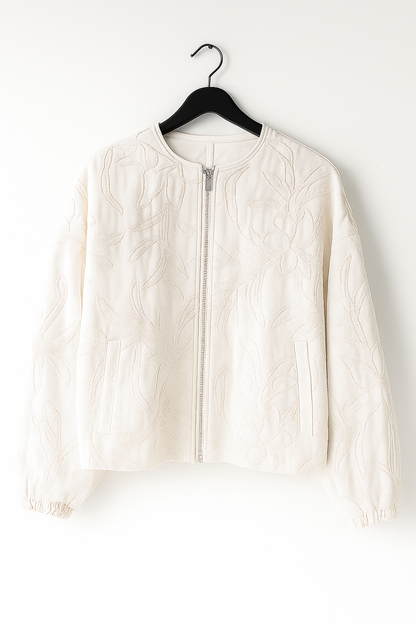 Damen Bluse Mit Floralem Muster Reißverschluss