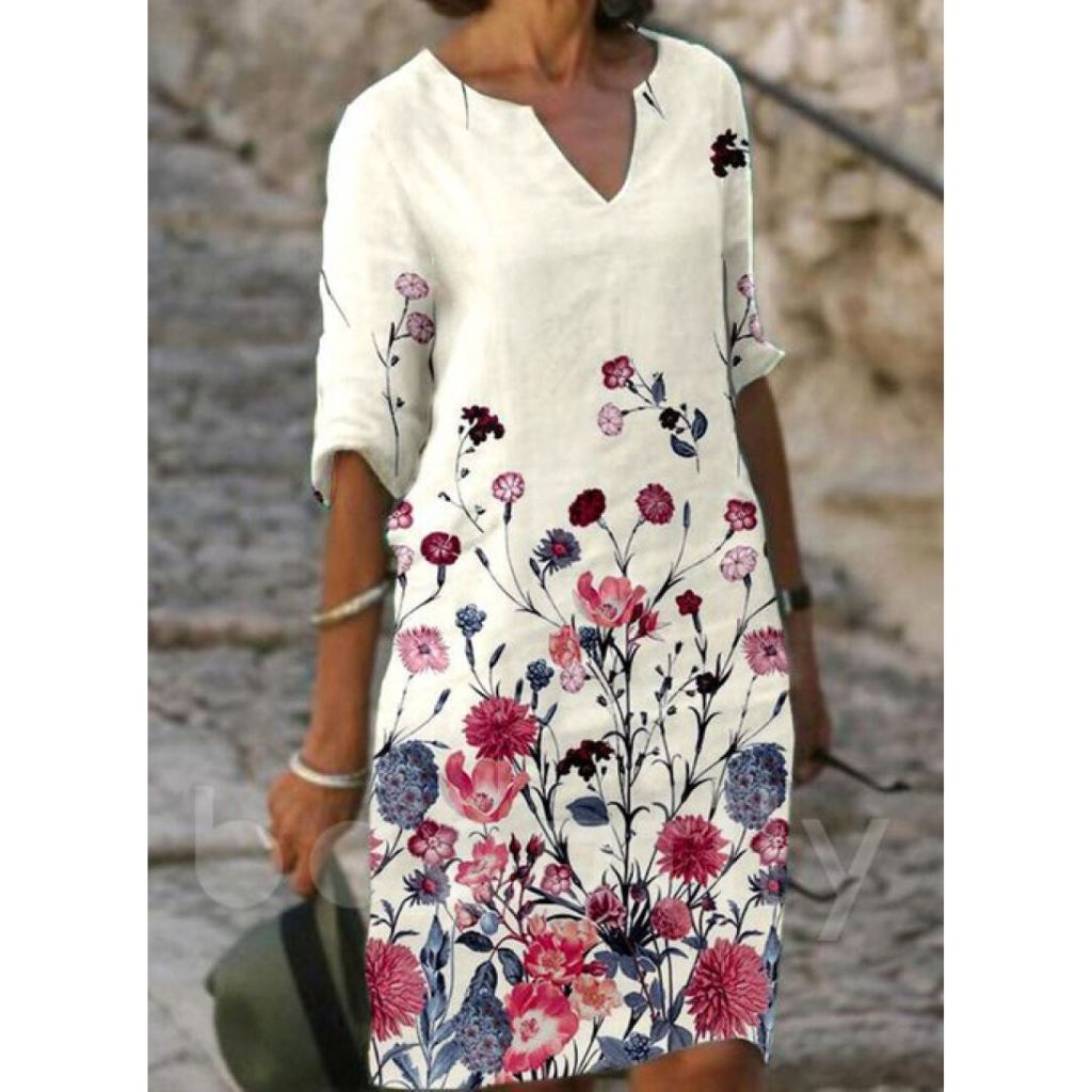 Norvielle Damen Kleid Florales Muster - Norvielle