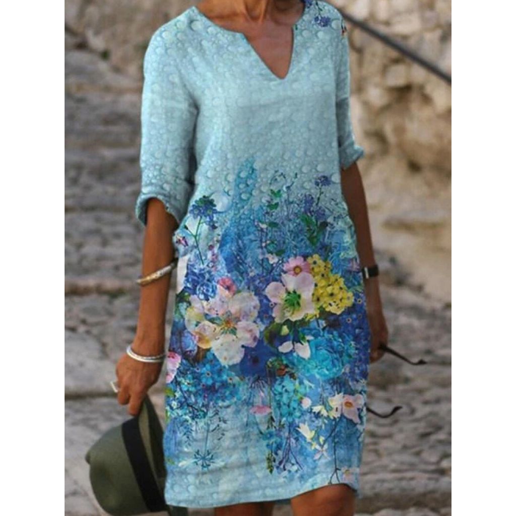 Norvielle Damen Kleid Florales Muster