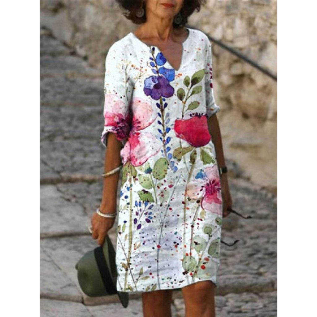 Norvielle Damen Kleid Florales Muster