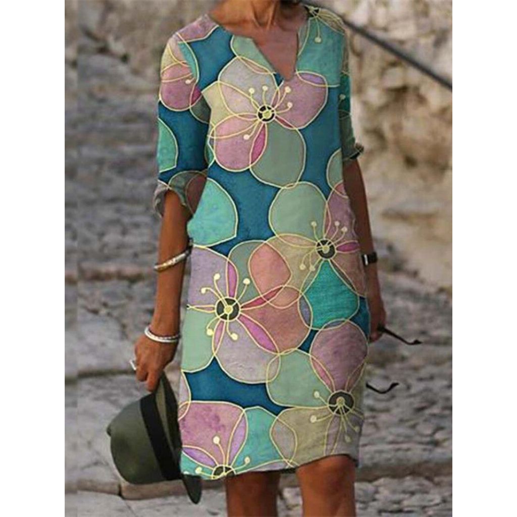 Norvielle Damen Kleid Florales Muster