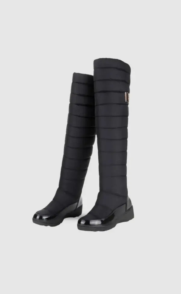 Anastasia Damen Overknee Stiefel Warm Schick Schwarz - Norvielle