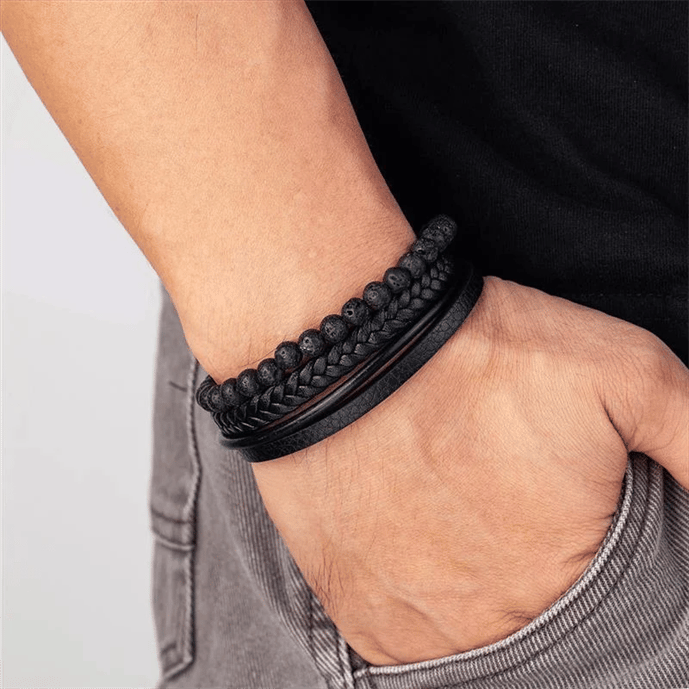 Beruhigendes Anti-Stress-Armband Schwarz - Norvielle