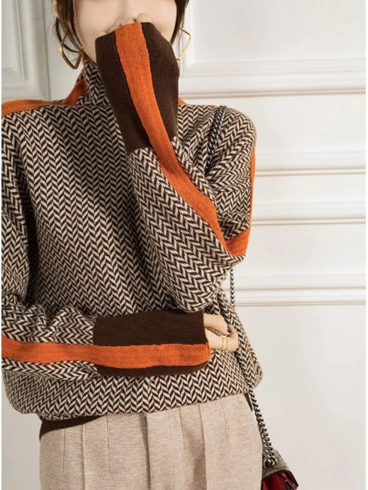 Damen Kaschmir Rollkragenpullover Weich Warm