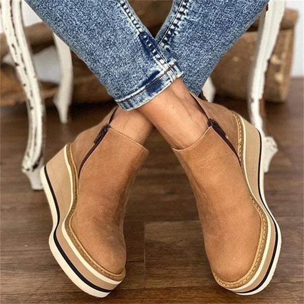 Damen Ankle Boots Bequeme Plateausohle - Norvielle