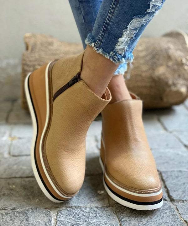 Damen Ankle Boots Bequeme Plateausohle