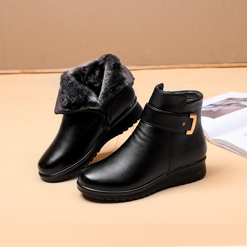 Damen Knöchelstiefel Echtes Leder