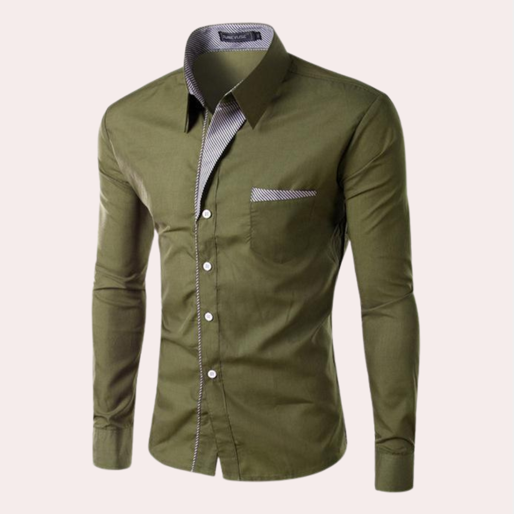 Herren Anzughemd Slim Fit Langarm Weiss - Norvielle