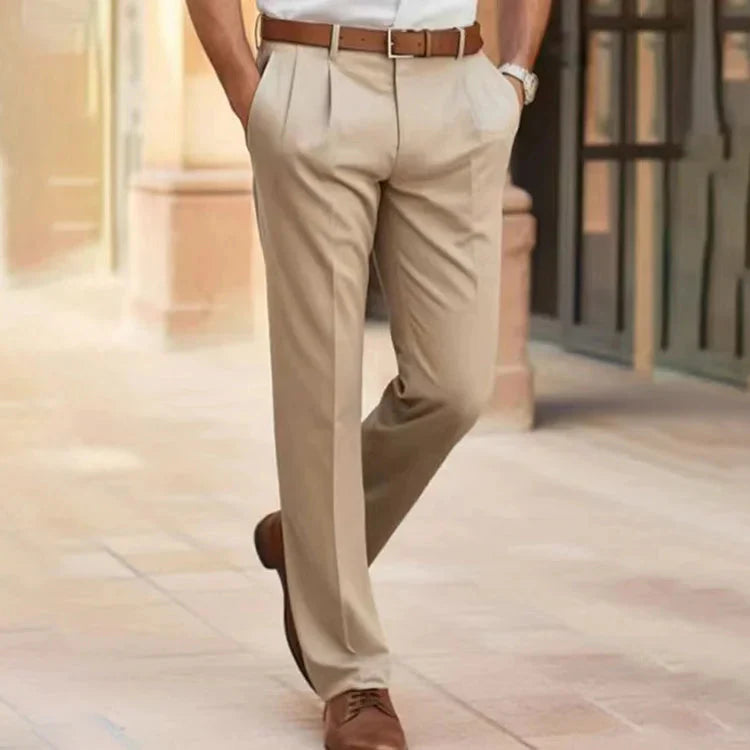 Herren Anzughose Straight Leg Formell Schwarz - Norvielle