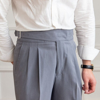 Herren Anzughose Verstellbar Hohen Taille Bundfaltenhose - Norvielle