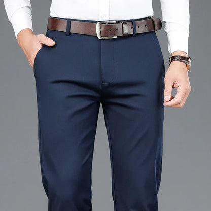Anzughosen – Business Casual – Stretch – Schmale Hosen – Herrenhosen-Königsblau-28-Chaps Herrenmode