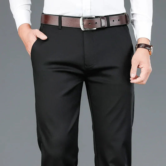 Herren Anzughosen Stretch Schmale Bein Schwarz - Norvielle