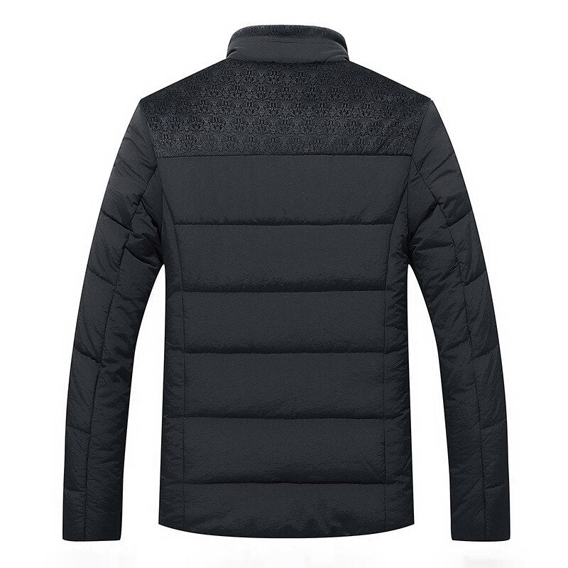 Damen Steppjacke Plüschgefüttert Stehkragen Strukturiert Schwarz - Norvielle