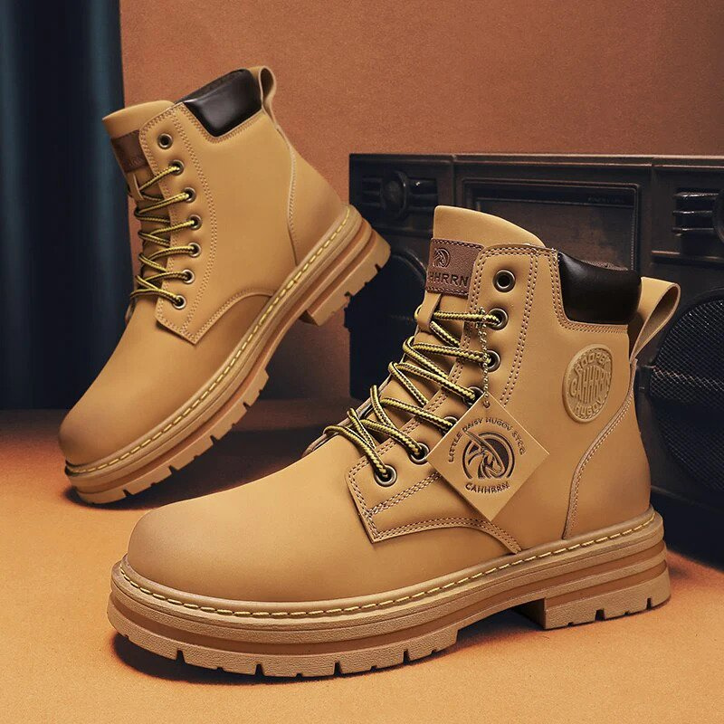 Militärstiefel Herren Leder Schwarz - Norvielle