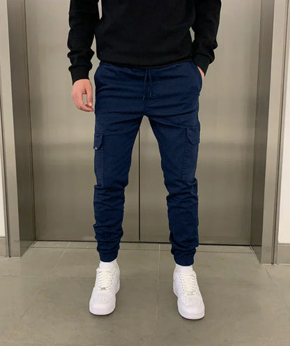 Herren Cargohose Jogger Stil Mit Bündchen
