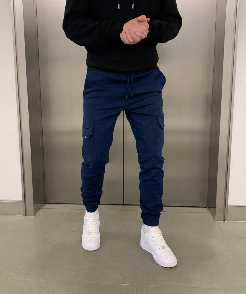 Herren Cargohose Jogger Stil Mit Bündchen