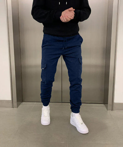 Herren Cargohose Jogger Stil Mit Bündchen