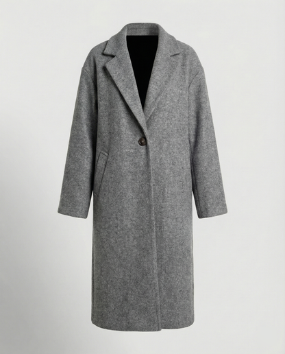 Herren Wintermantel Lang Oversized mit Notch-Lapel und Taschen