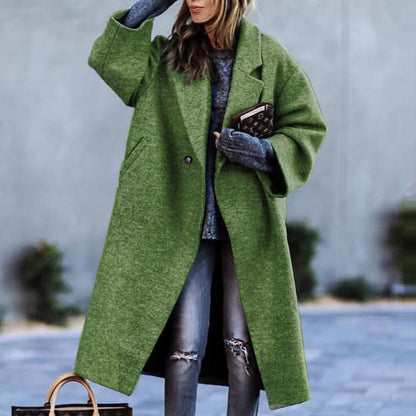 Herren Wintermantel Lang Oversized mit Notch-Lapel und Taschen
