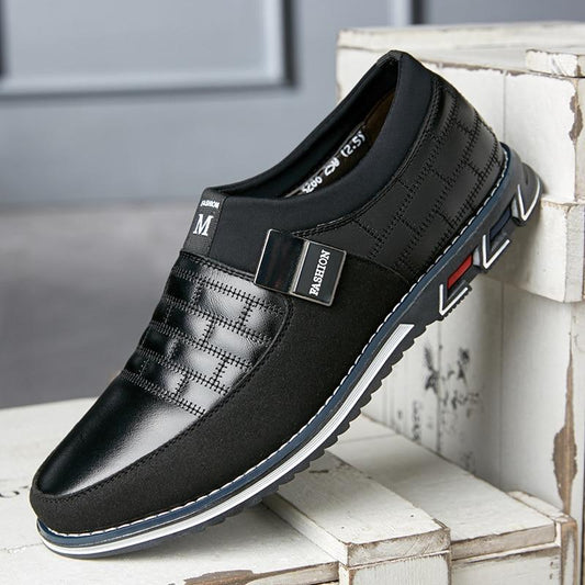 Herren Atmungsaktive Lederschuhe Schwarz - Norvielle