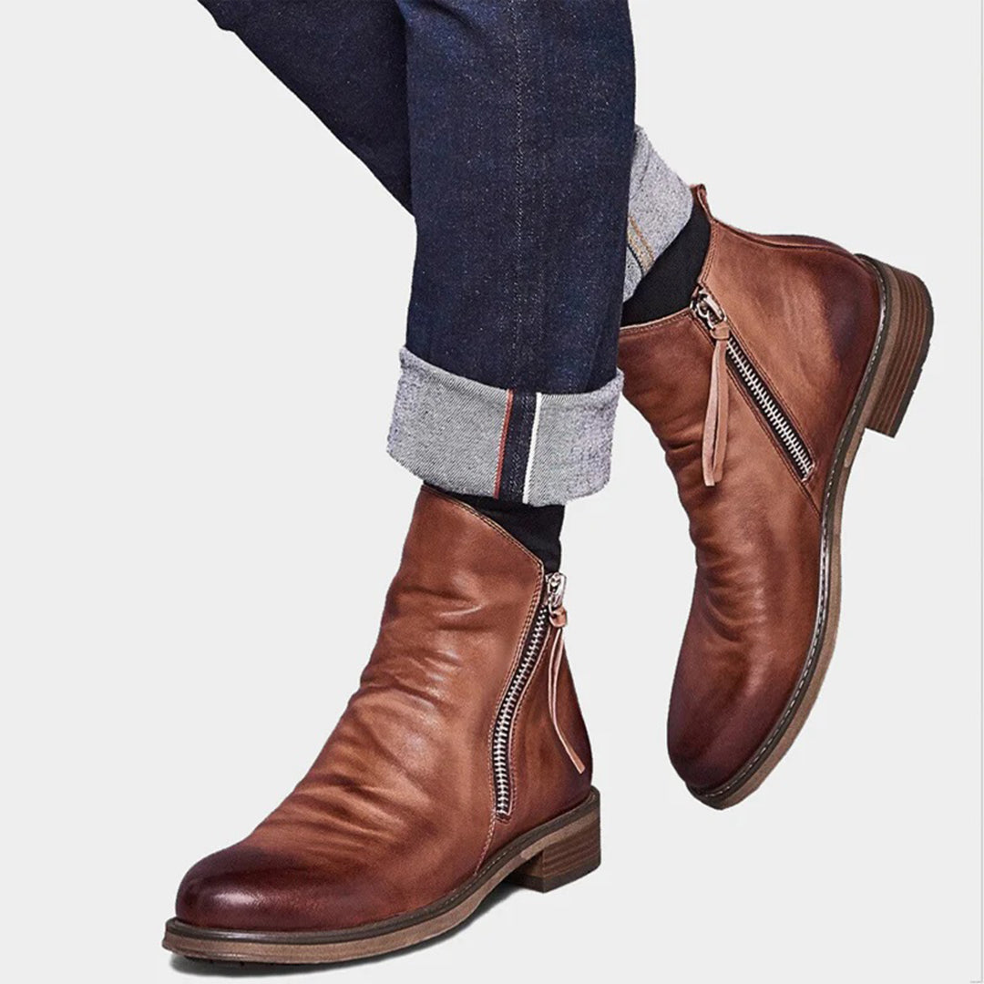 Herren Winterschuhe Knöchelhoch Klassisch Reißverschluss