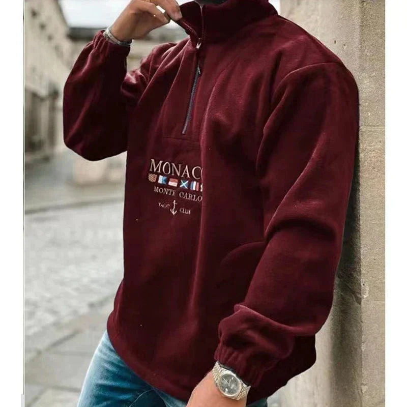 Norvielle Herren Pullover Halbem Reißverschluss Lässig