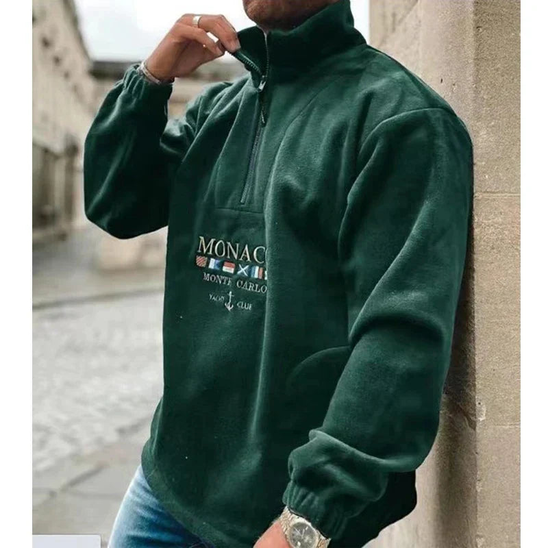 Norvielle Herren Pullover Halbem Reißverschluss Lässig