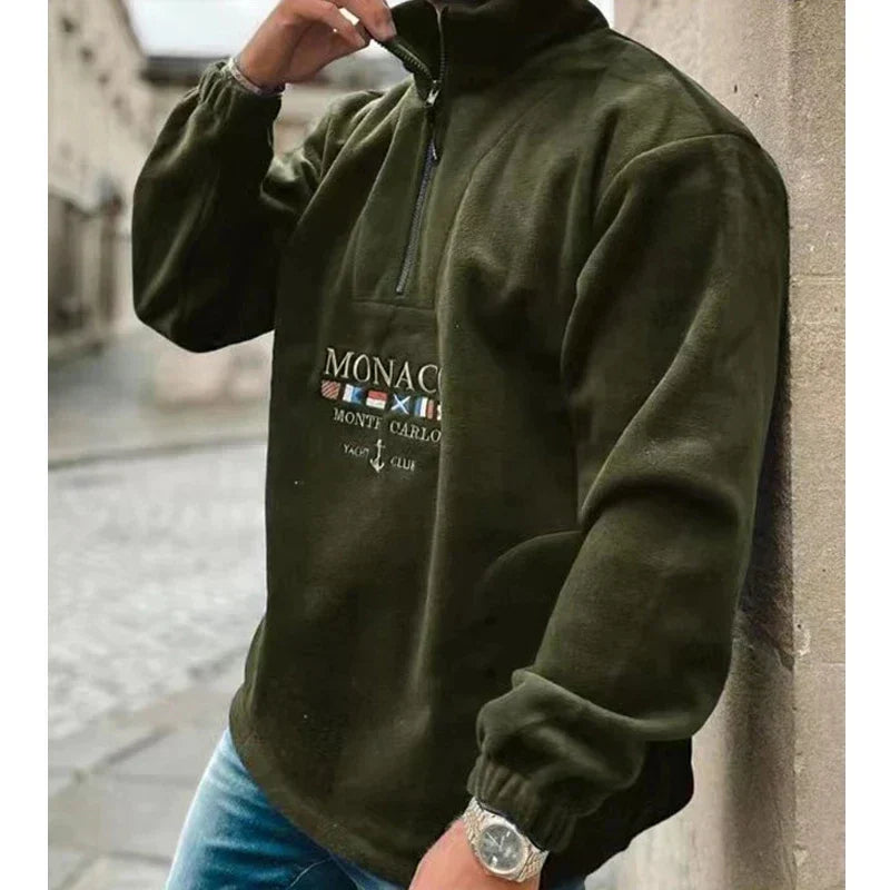 Norvielle Herren Pullover Halbem Reißverschluss Lässig