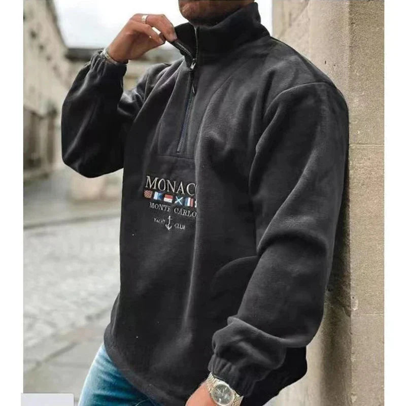 Norvielle Herren Pullover Halbem Reißverschluss Lässig - Norvielle
